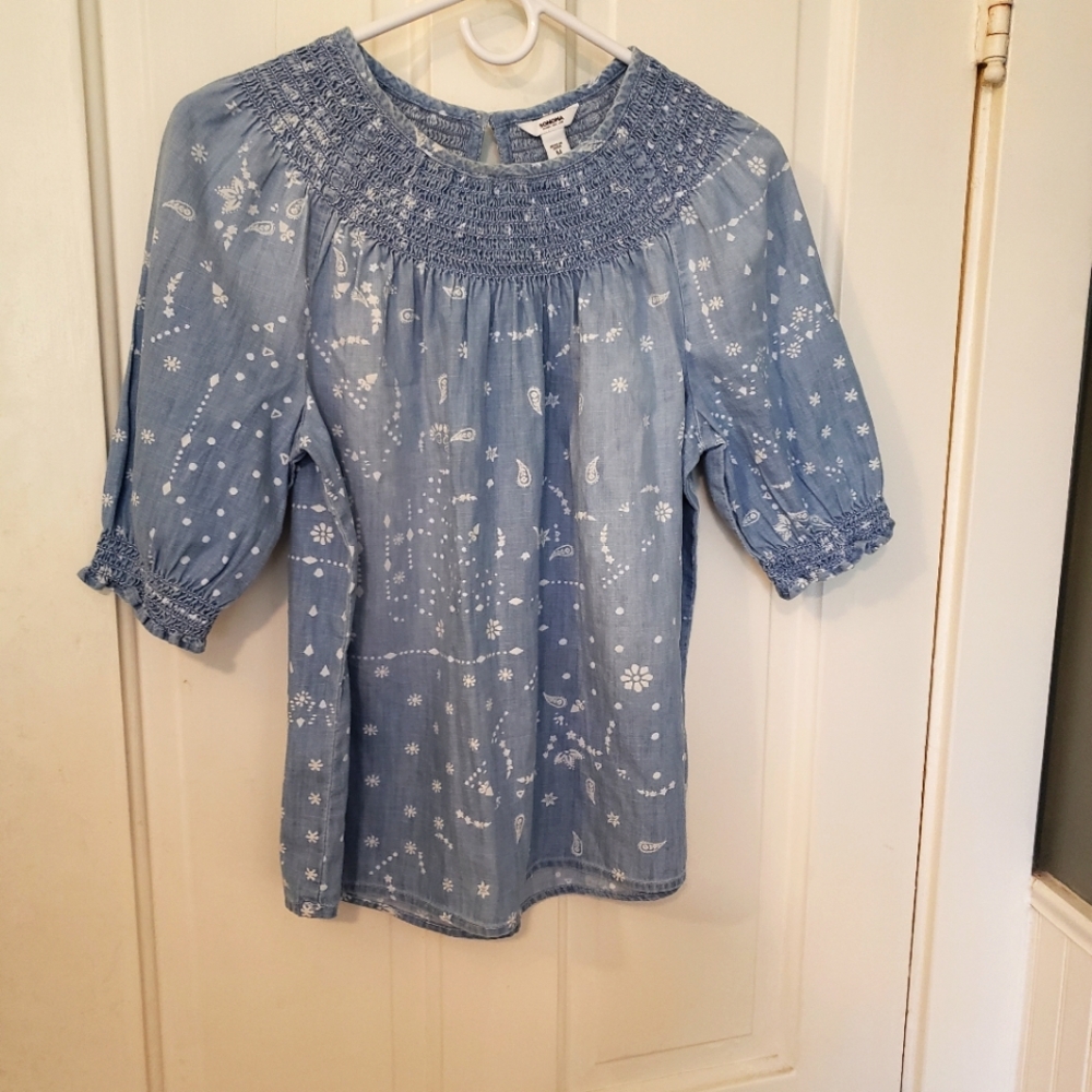 Sonoma Smocked Paisley Top
